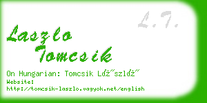 laszlo tomcsik business card